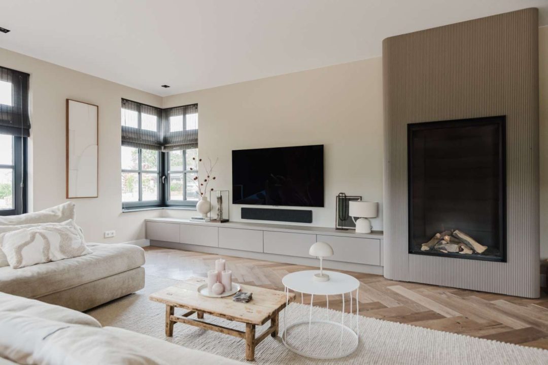 TV meubel en open haard op maat