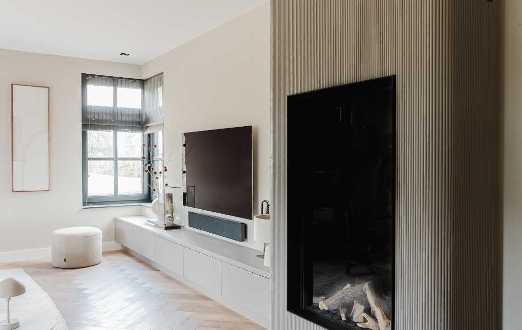 TV meubel en open haard op maat