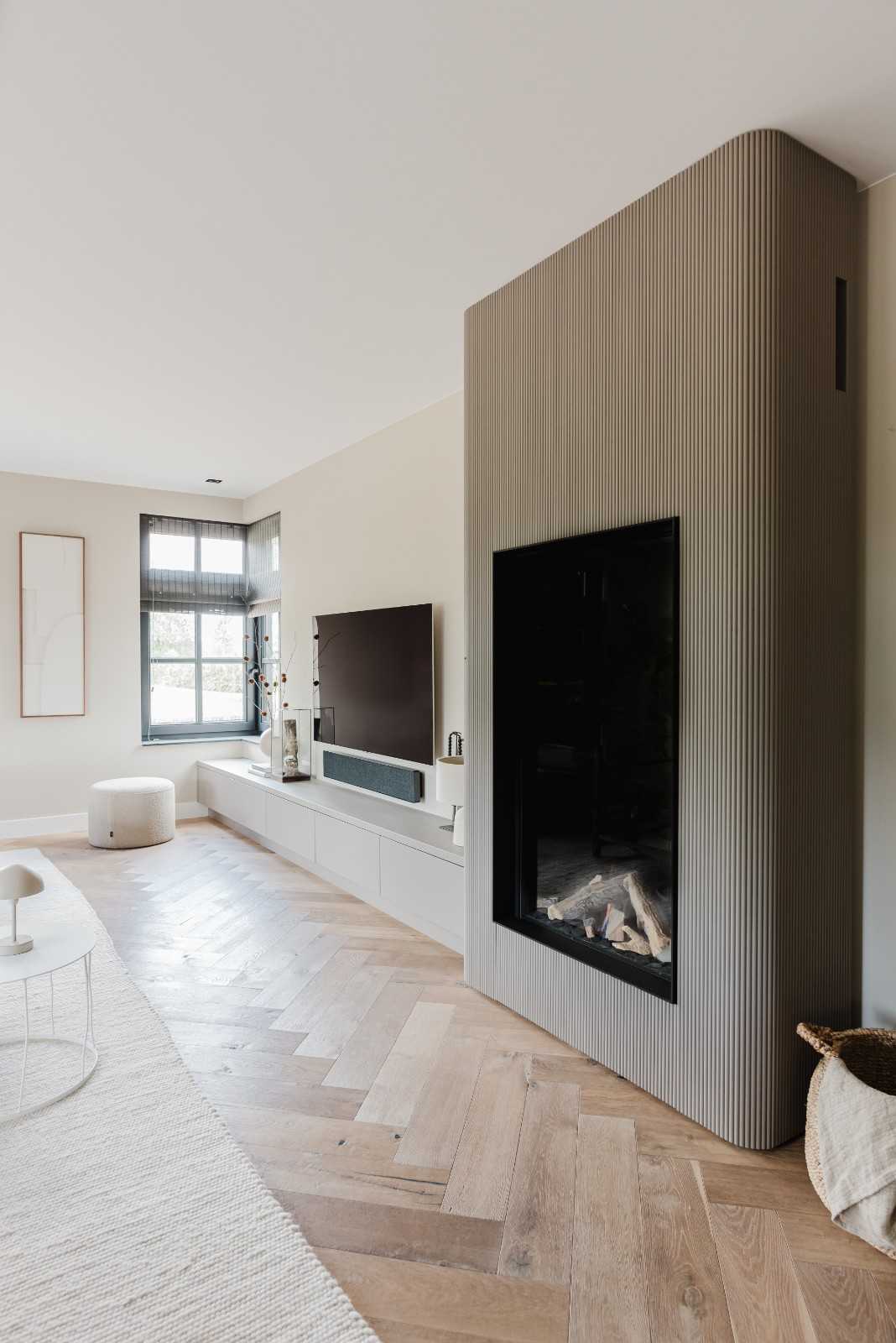 TV meubel en open haard op maat